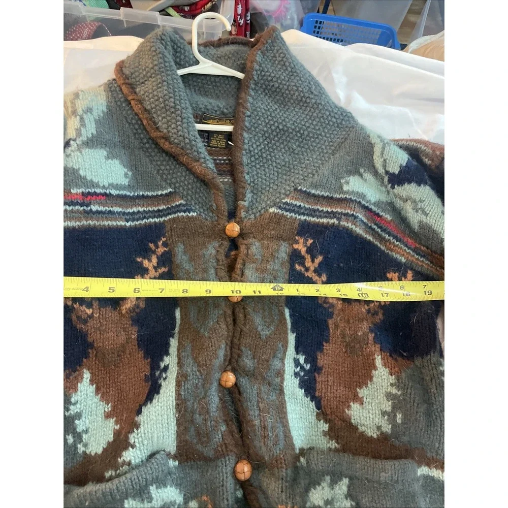 Vtg Eddie Bauer Cardigan Sweater Cowhichan Dog Theme Wool / Laine Blend Button - Picture 8 of 8